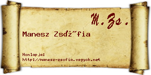 Manesz Zsófia névjegykártya